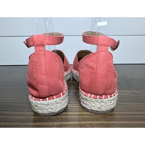 Joie Cruz Ankle Strap Espadrille Red Suede Platform Shoes Sandals Women's 9M - Picture 3 of 11